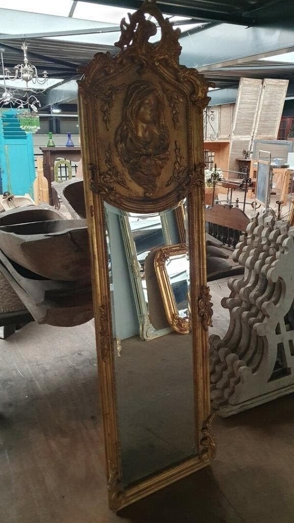 FRANSE BROCANTE BAROK SPIEGEL 55X175 CM, Ophalen of Verzenden, 50 tot 100 cm, 150 tot 200 cm