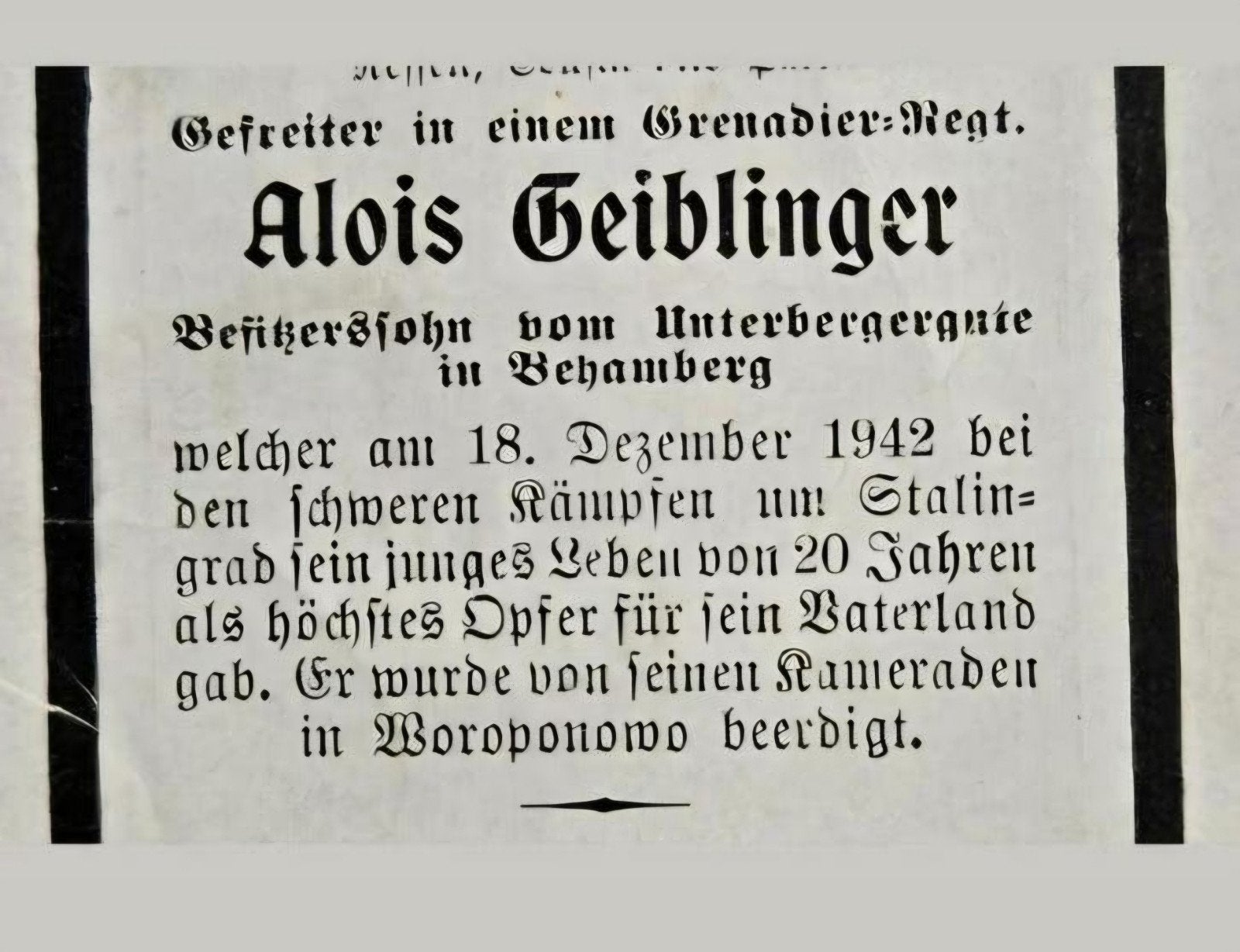 Duitse Grenadier Soldaat Stalingrad oostfront Oorlog WW2, Verzamelen, Ophalen of Verzenden, Bidprentje