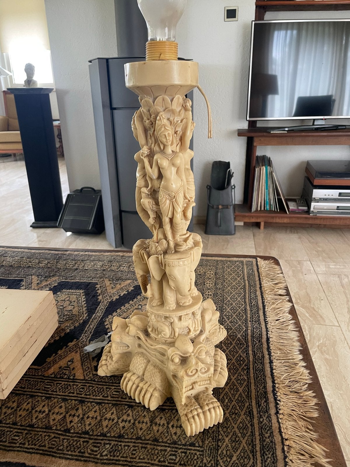 Hollywood Regency Oosterse lamp Gedetailleerde Sculpturen, Ophalen of Verzenden