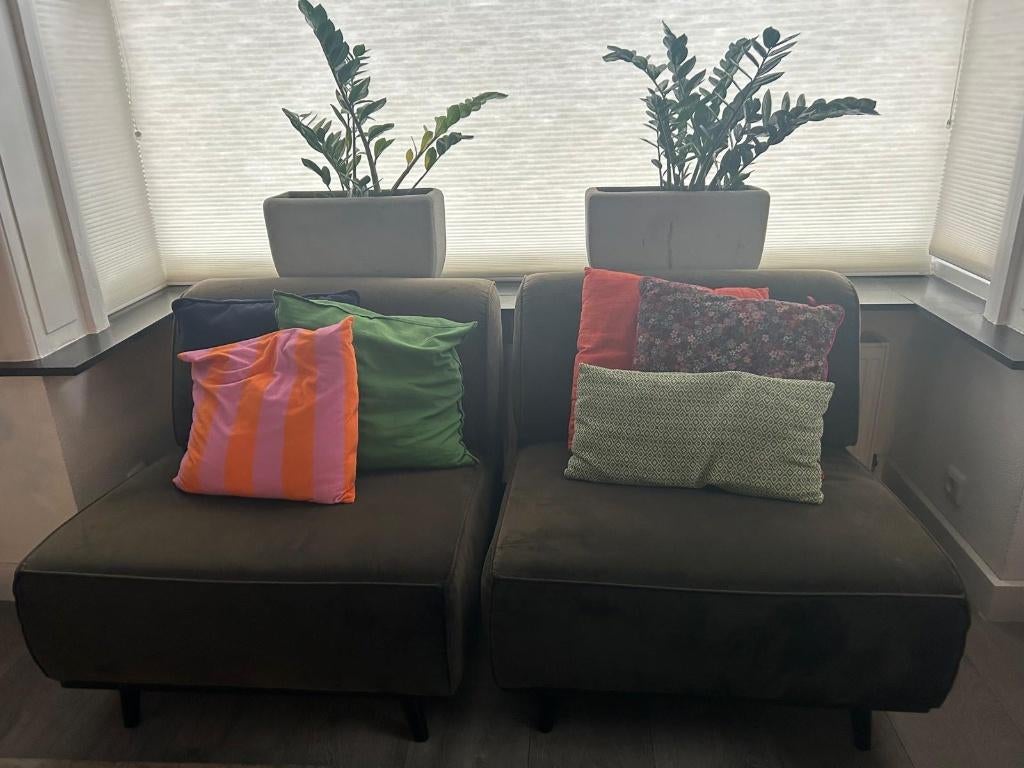 Stoelen/fauteuils BePure Statement velours groen, Ophalen, 75 tot 100 cm, 75 tot 100 cm, Stof