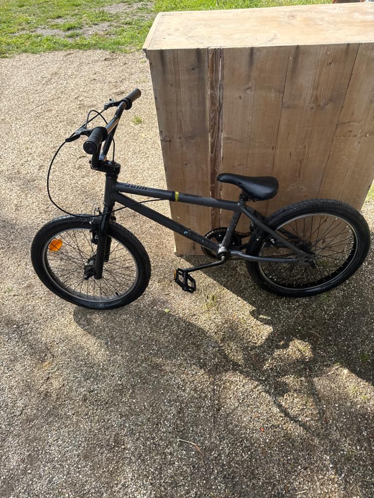 BMX Fiets Zwart, 16 tot 20 inch, Staal, Velgrem, Stuur 360° draaibaar