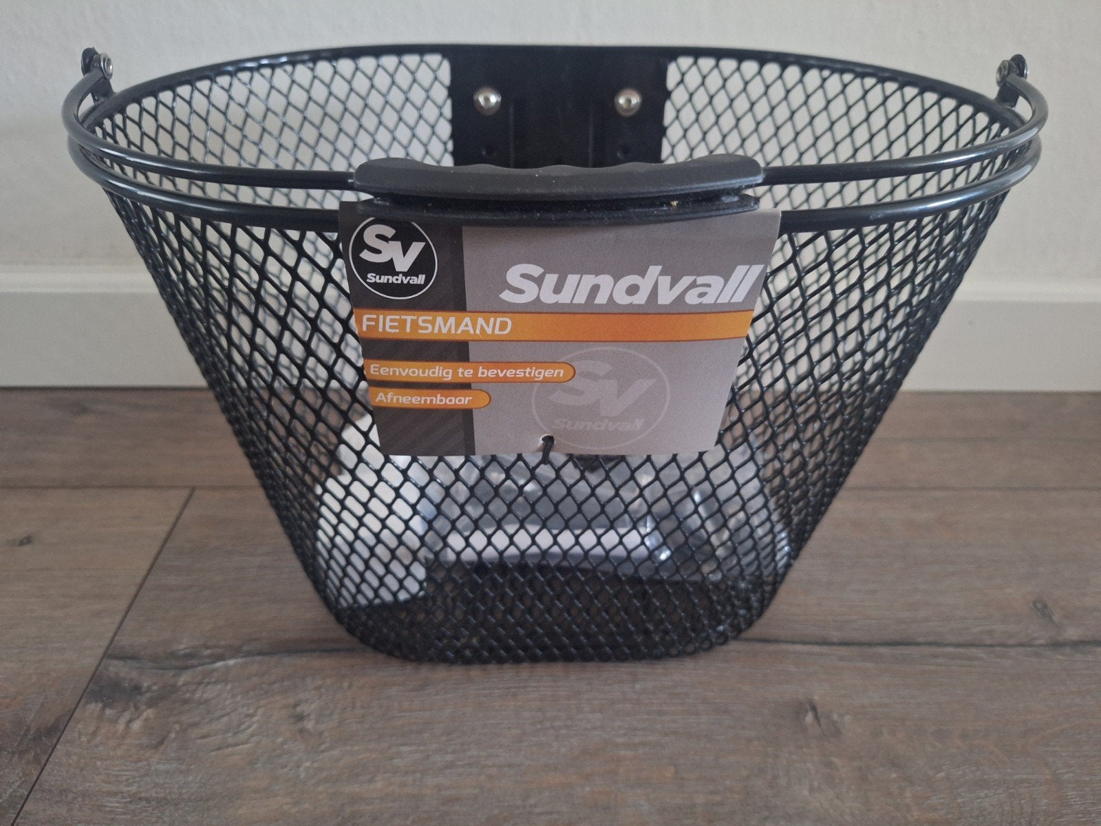 Sundvall Fietsmand Zwart - Eenvoudig Afneembaar, Stuurbevestiging, Nieuw, Ophalen of Verzenden, Fietsmand