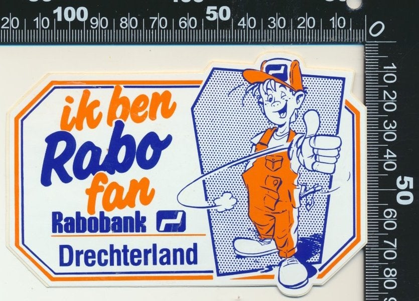 Sticker: Drechterland - Ik ben Rabo fan - Rabobank, Ophalen of Verzenden, Zo goed als nieuw, Bedrijf of Vereniging