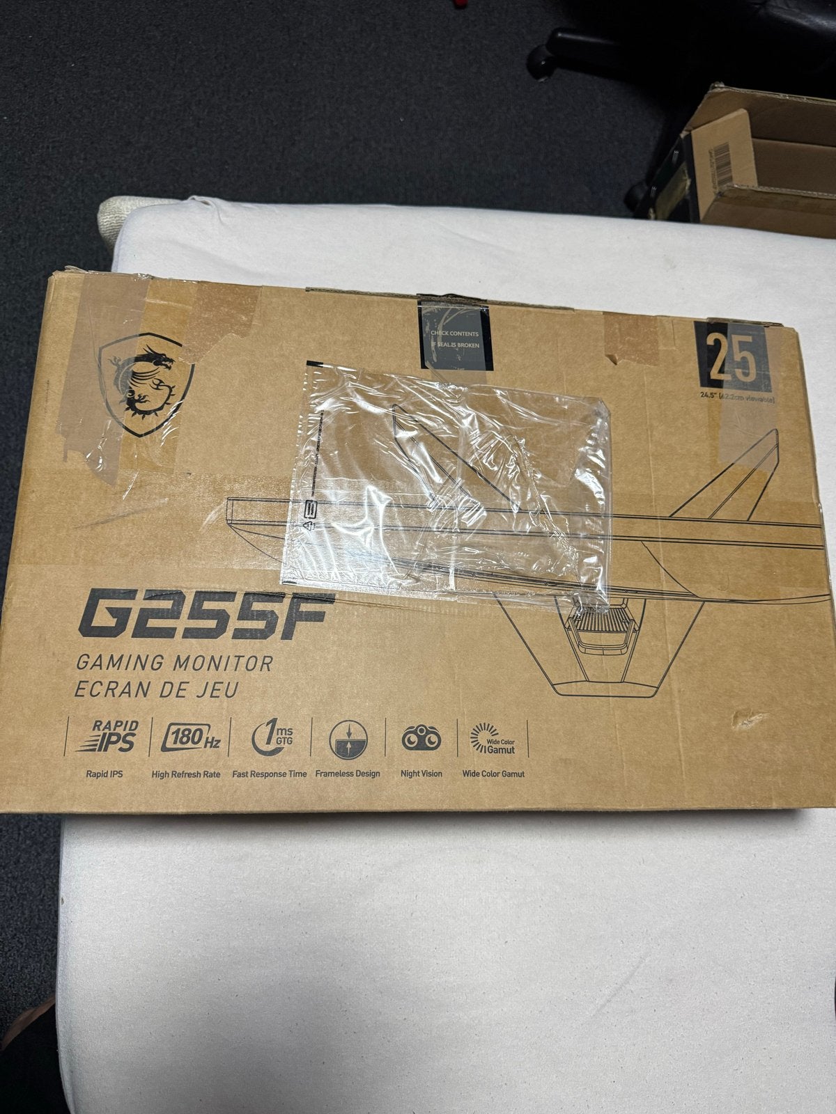 MSI G255F Gaming Monitor - Defect, Computers en Software, HDMI, IPS, Full HD, Minder dan 1 ms