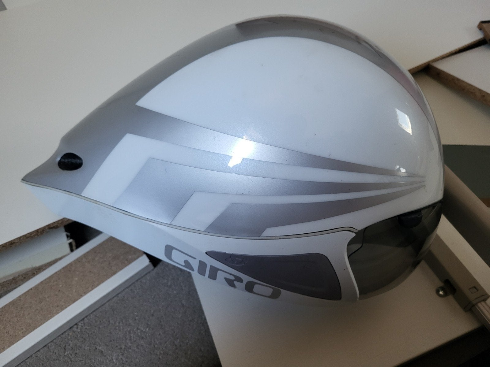 Giro Selector tijdrithelm - Wit/Zilver - Maat S/M (51-57cm), Ophalen of Verzenden, Gebruikt, Heer of Dame