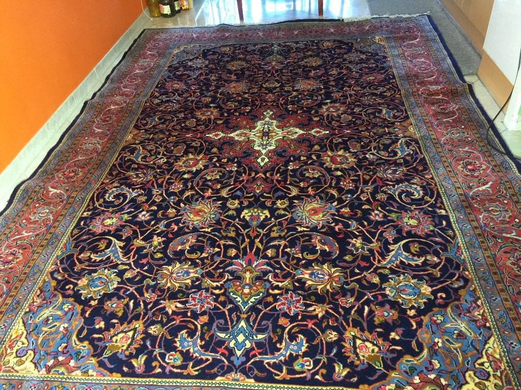 Handgeknoopt Perzisch Sarugh tapijt 350x250 + extra tapijt, Ophalen, Gebruikt, Perzisch, 200 cm of meer