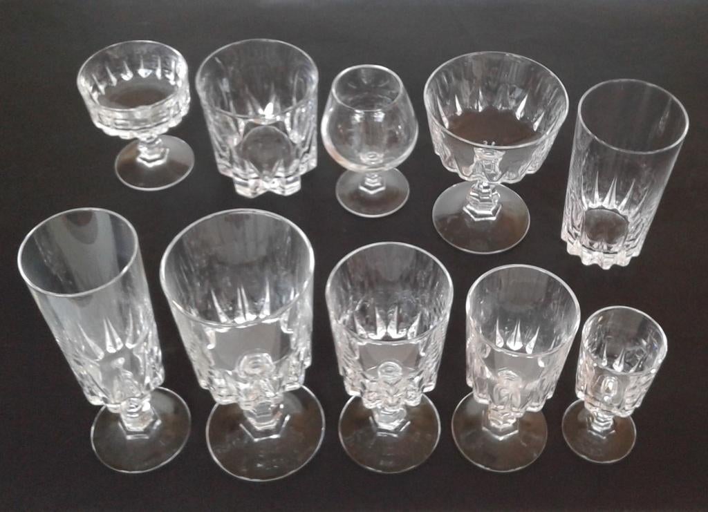 Cristal d’Arques Louvre Kristal Glasservies, Antiek en Kunst, Antiek | Glas en Kristal, Ophalen of Verzenden