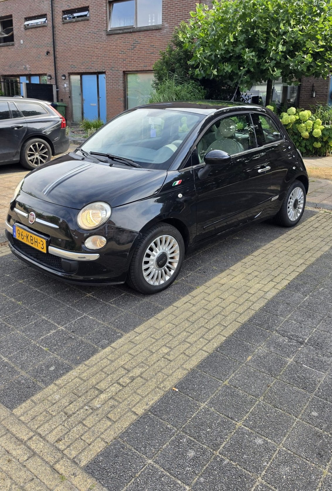 Fiat 500 1.2 AUT 51KW 2009 Zwart, Stof, 4 cilinders, Zwart, Origineel Nederlands