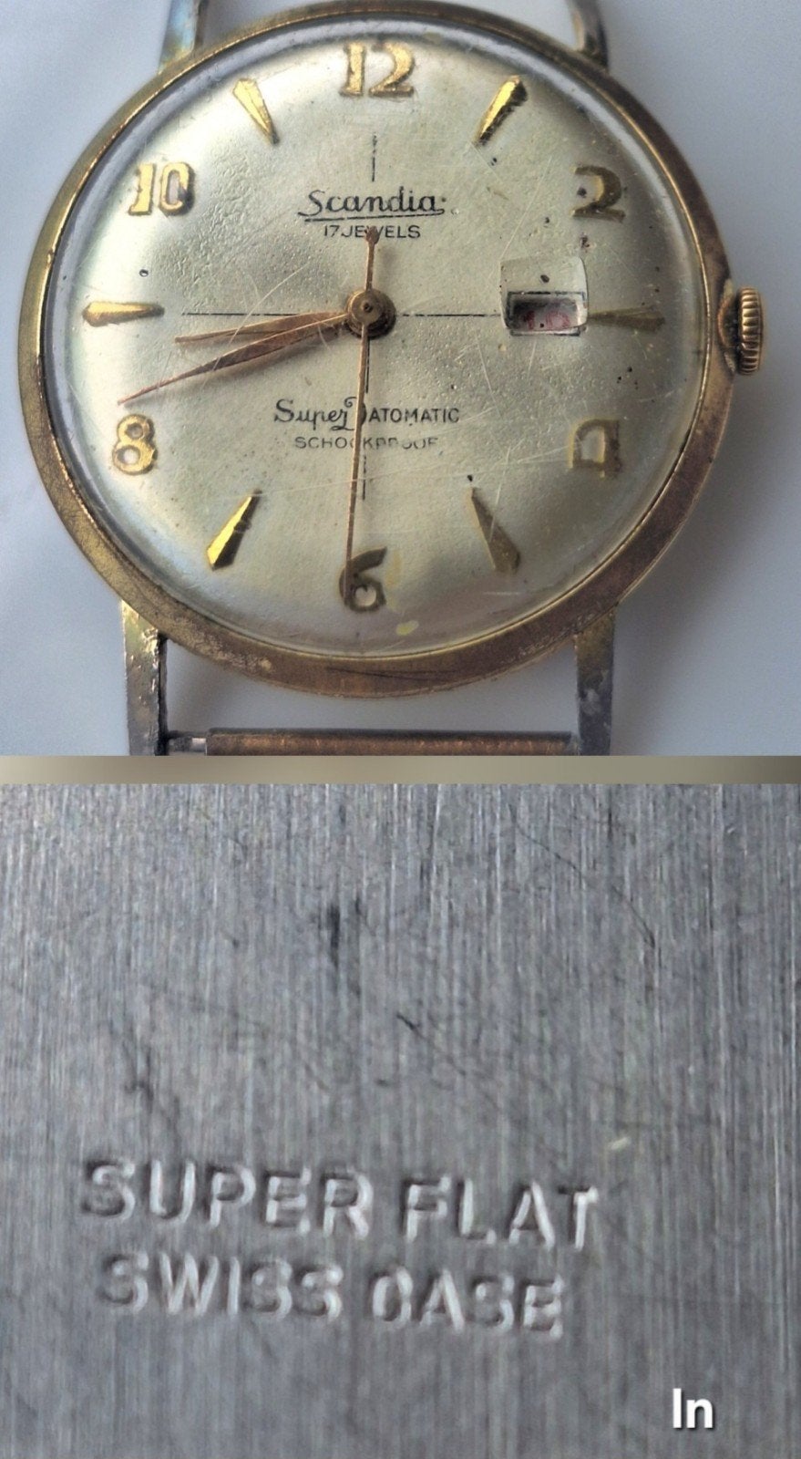 Vintage Scandia Super Automatic horloge, 17 Jewels, Ophalen of Verzenden, Polshorloge, Overige merken, 1930 tot 1960