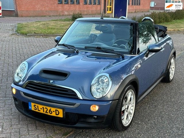 Mini Cabrio 1.6 Cooper S Automaat ECC Audio/CD Leder PDC LMV, Auto's, Dealer onderhouden, Gebruikt, Zwart, 4 cilinders