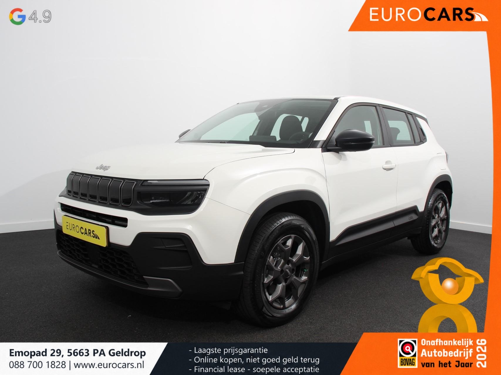 Jeep Avenger Longitude 54 kWh Automaat Navigatie Apple Carpl, Auto's, Stof, Gebruikt, 156 pk, Wit