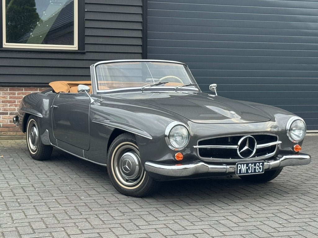 Concoursstaat Mercedes 190SL 1961 Arthur Bechtel restauratie, Auto's, 1897 cc, Achterwielaandrijving, Beige, Cabriolet
