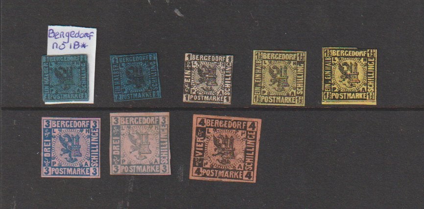 Bergedorf 1-5 incl.div var. ongestempeld CW 180,-, Ophalen of Verzenden, Overige periodes, Postfris