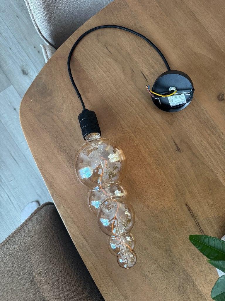 Glazen hanglamp (2 stuks), Overige fittingen, Ophalen of Verzenden, Warm, Glas