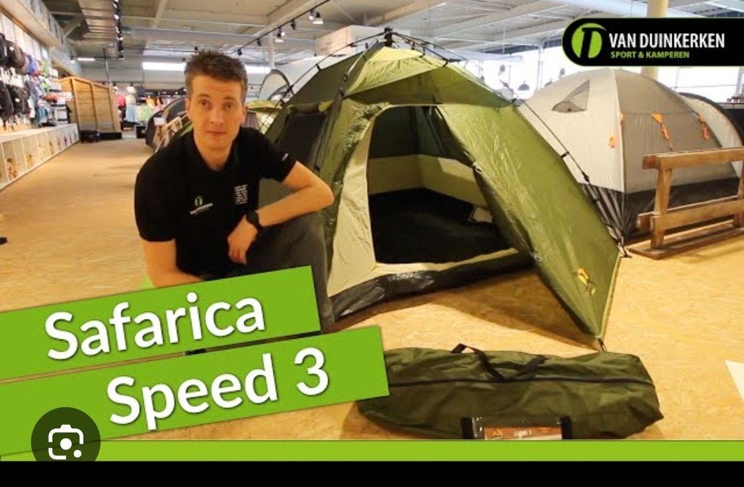 Safarica Presto Speed 3 Tent - Snel op te zetten!, Caravans en Kamperen, Tenten, Ophalen of Verzenden, Gebruikt, Tot en met 3
