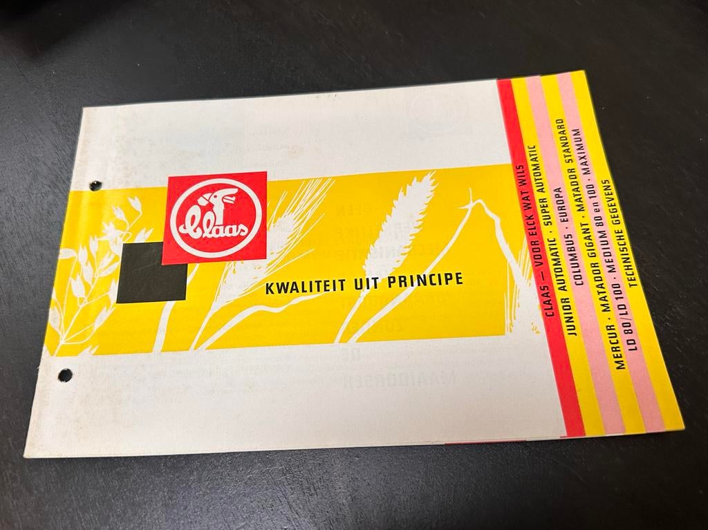 Oude reclame folder Claas - Kwaliteit uit Principe, Ophalen, Gebruikt