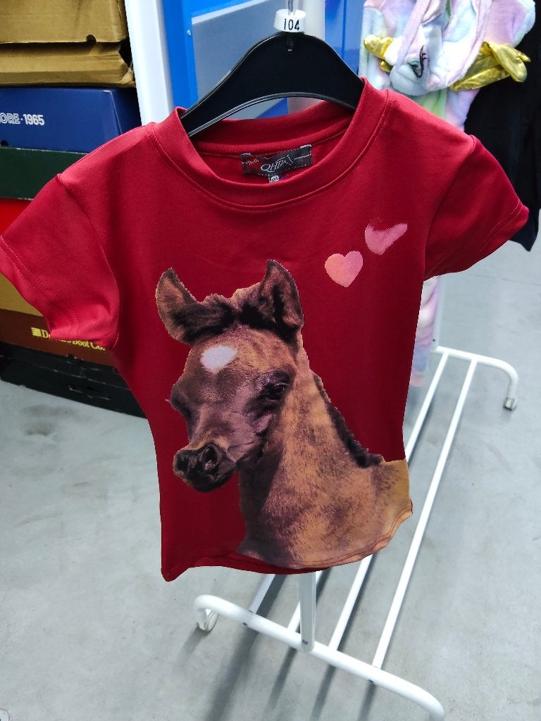 Shirt QHP Iris Junior rood 104, Dieren en Toebehoren, Paardrijkleding, Ophalen of Verzenden, Nieuw, Dressuur, Bovenkleding
