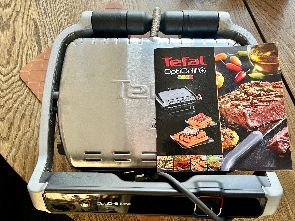 Tefal OptiGrill Elite GC750D, Witgoed en Apparatuur, Contactgrills, Ophalen of Verzenden, Gebruikt