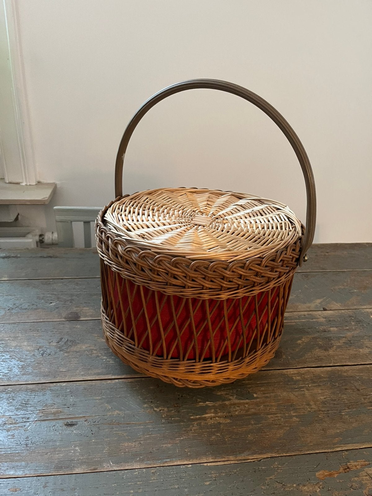RETRO VINTAGE MAND NAAIMAND AUTHENTIEK ZGSTAAT, Ophalen of Verzenden, Zo goed als nieuw, Rond, Riet