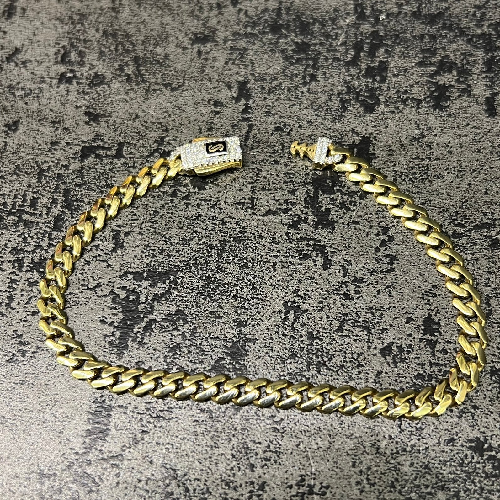 18 karaat gouden set ketting armband monaco chain, Ophalen of Verzenden, Nieuw, Goud