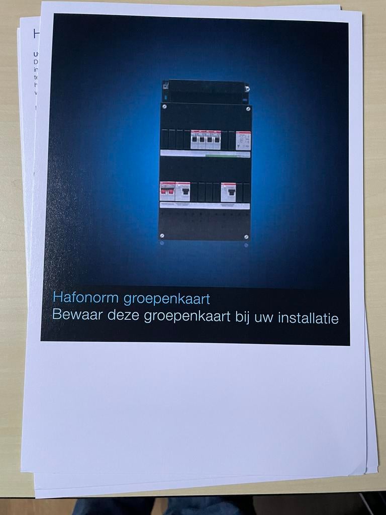 ABB Hafonorm groepenkaart voor meterkast ongebruikt, Ophalen, Zo goed als nieuw, Overige typen