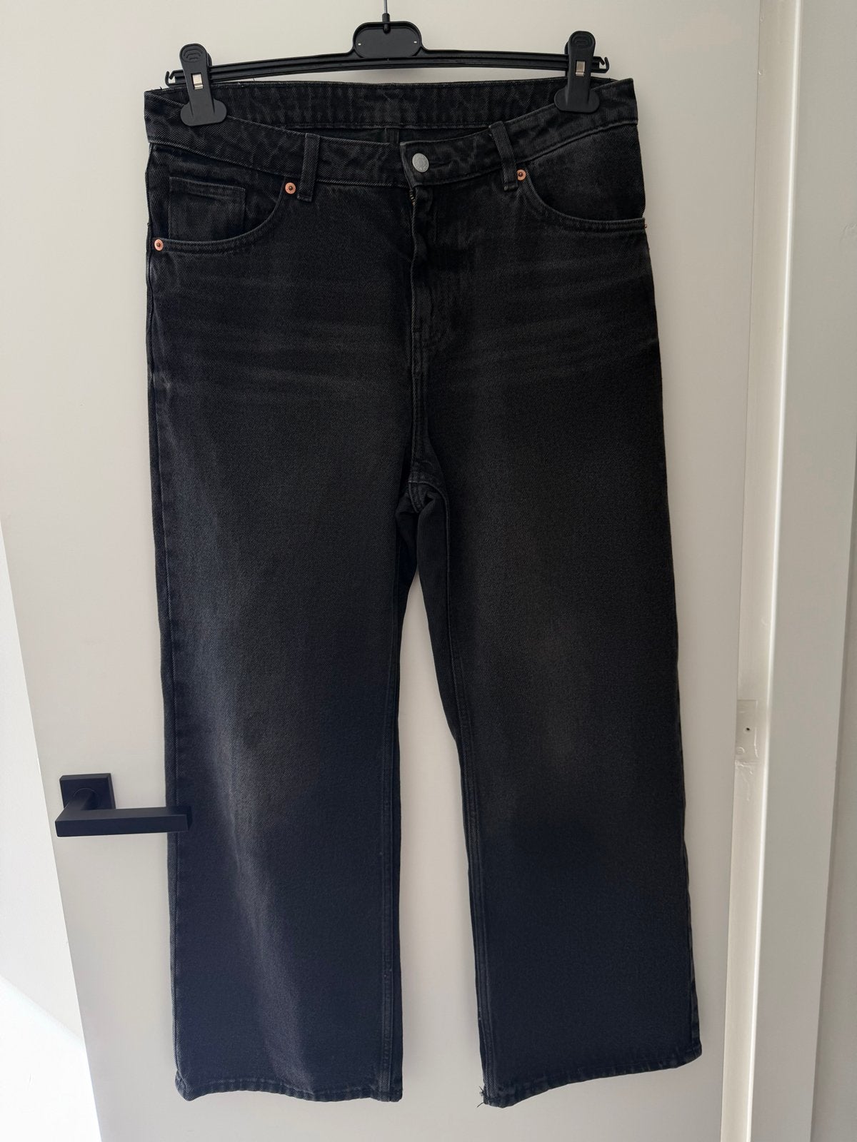 H&M - Zwarte Wide Leg Jeans | Maat 29, Maat 38/40 (M), Zwart, Ophalen of Verzenden, Zo goed als nieuw