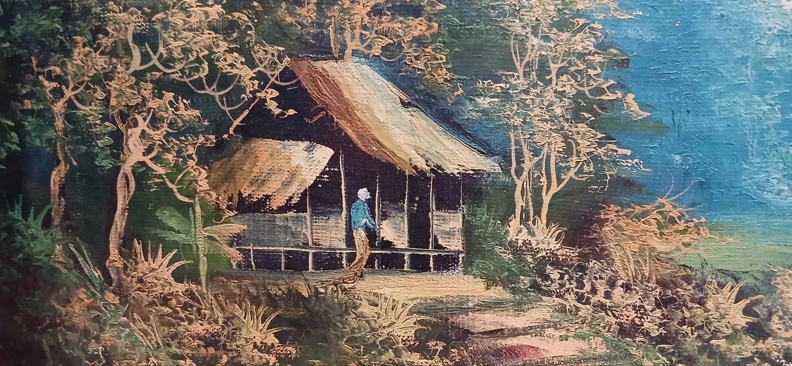 Schilderij Oosters landschap gesigneerd, Ophalen of Verzenden