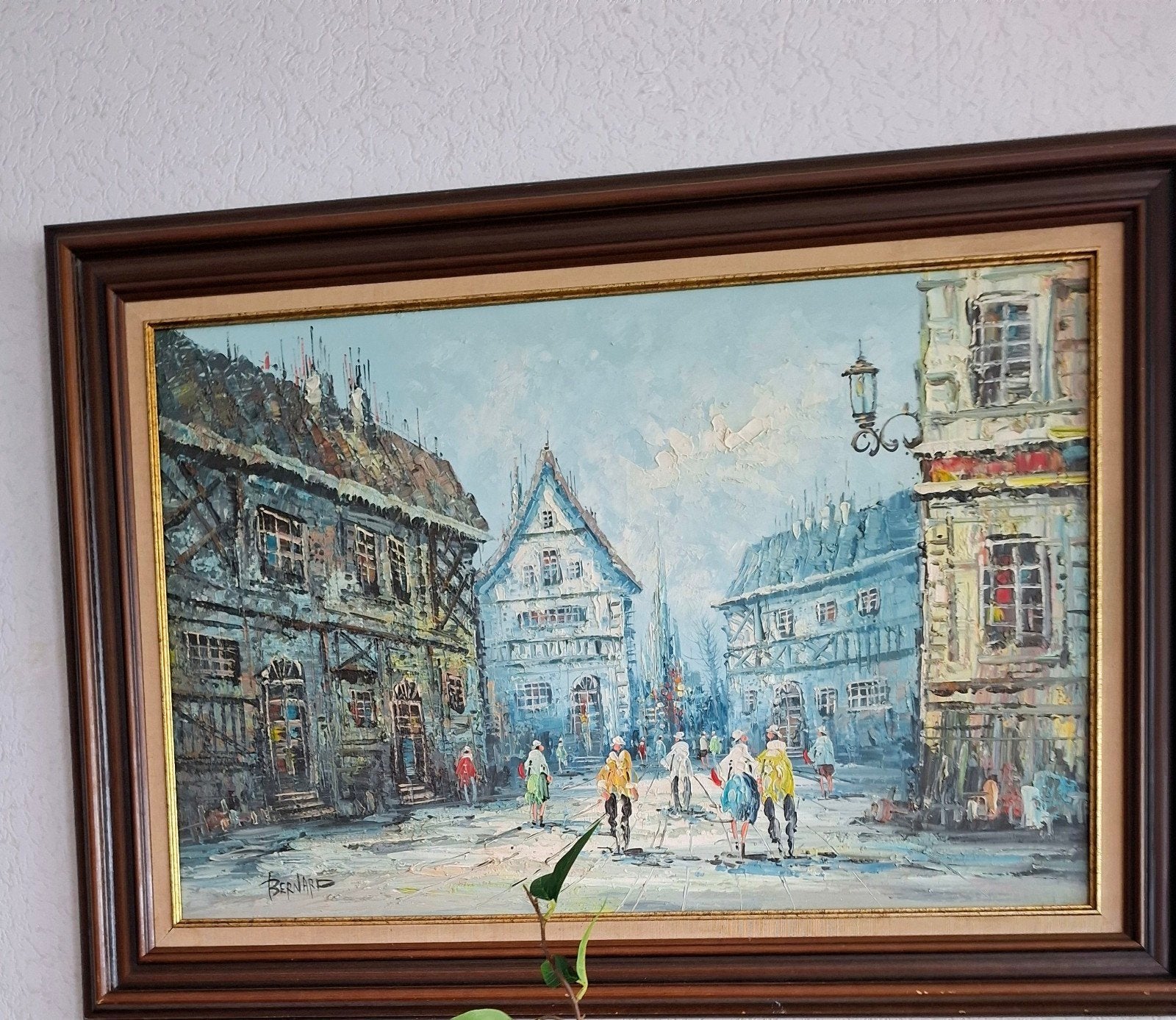 olieverf van de kunstschilder Bernard, Ophalen, Stads- / dorpsgezicht