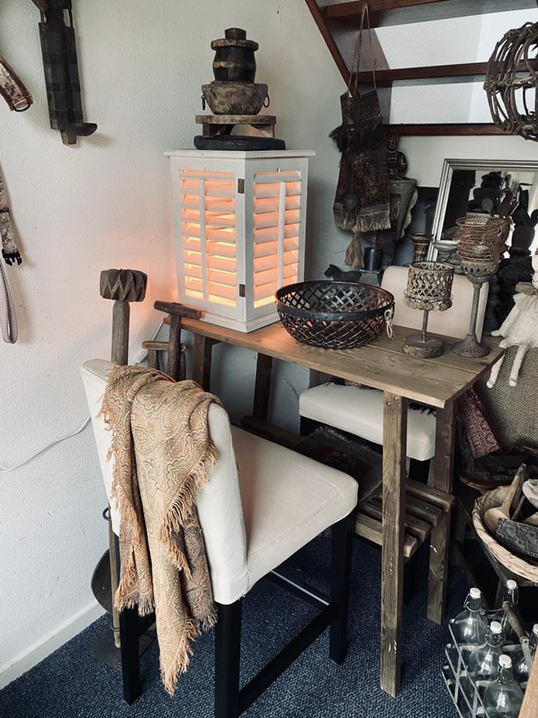 Sidetable stoer sober landelijk, Huis en Inrichting, Tafels | Sidetables, Ophalen, Zo goed als nieuw, 25 tot 50 cm, Rechthoekig