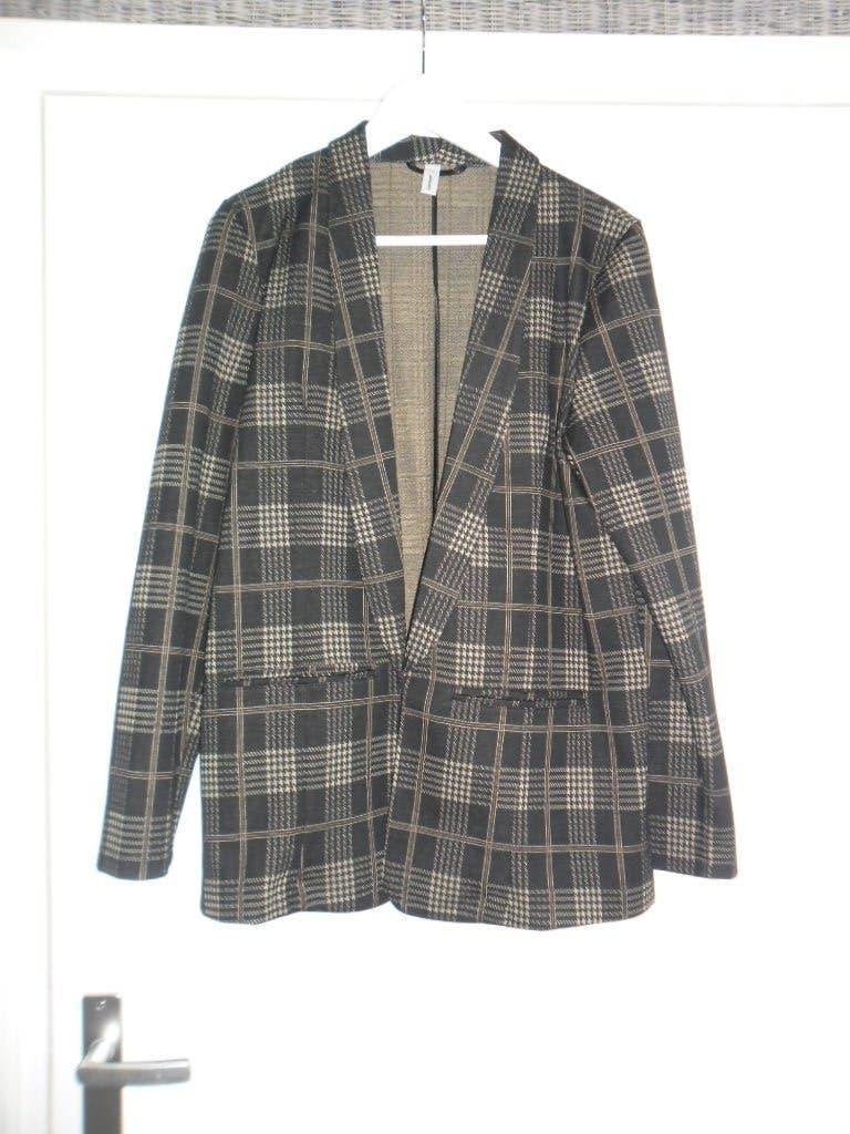 Soyaconcept Zwart/Bruin Geruite Blazer Maat XL, Soyaconcept, Zwart, Maat 46/48 (XL) of groter, Nieuw