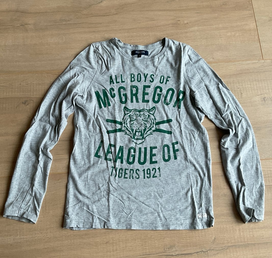 McGregor grijs longsleeve T-shirt maat 164, Kinderen en Baby's, Ophalen of Verzenden, Gebruikt, Jongen, Shirt of Longsleeve