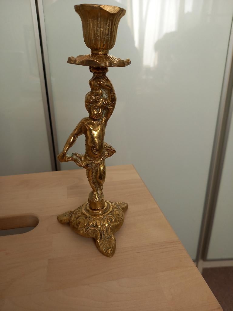 Putti / Engel Kandelaar/ Engelenkandelaar, Antiek en Kunst, Ophalen of Verzenden