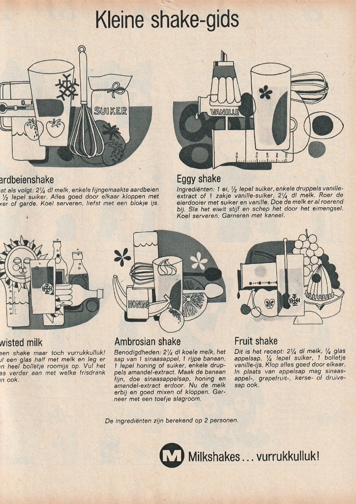 Retro reclame 1966 Melk zuivel de lekkerste milkshakes, Verzenden, Overige typen