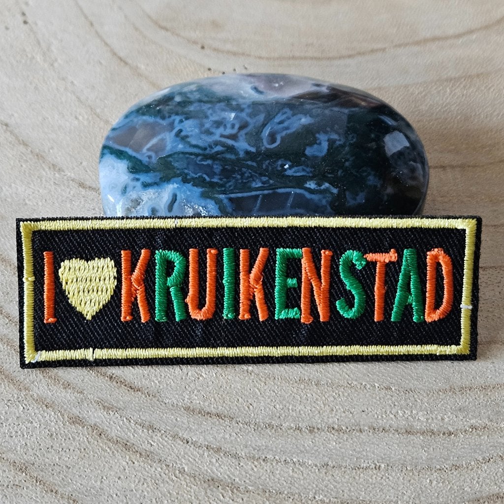 Strijk embleem Iron on Patch applicatie I <3 kruikenstad, D, Nieuw, Ophalen of Verzenden, D