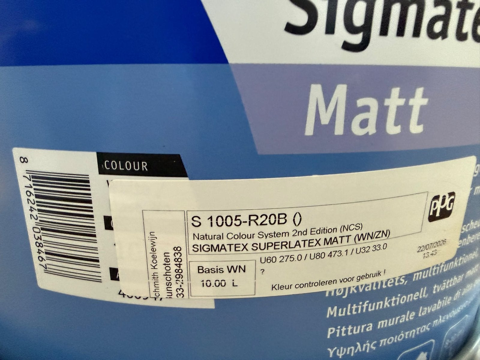 20 liter nieuwe latex licht lila, 15 tot 20 liter, Ophalen, Nieuw, Overige kleuren