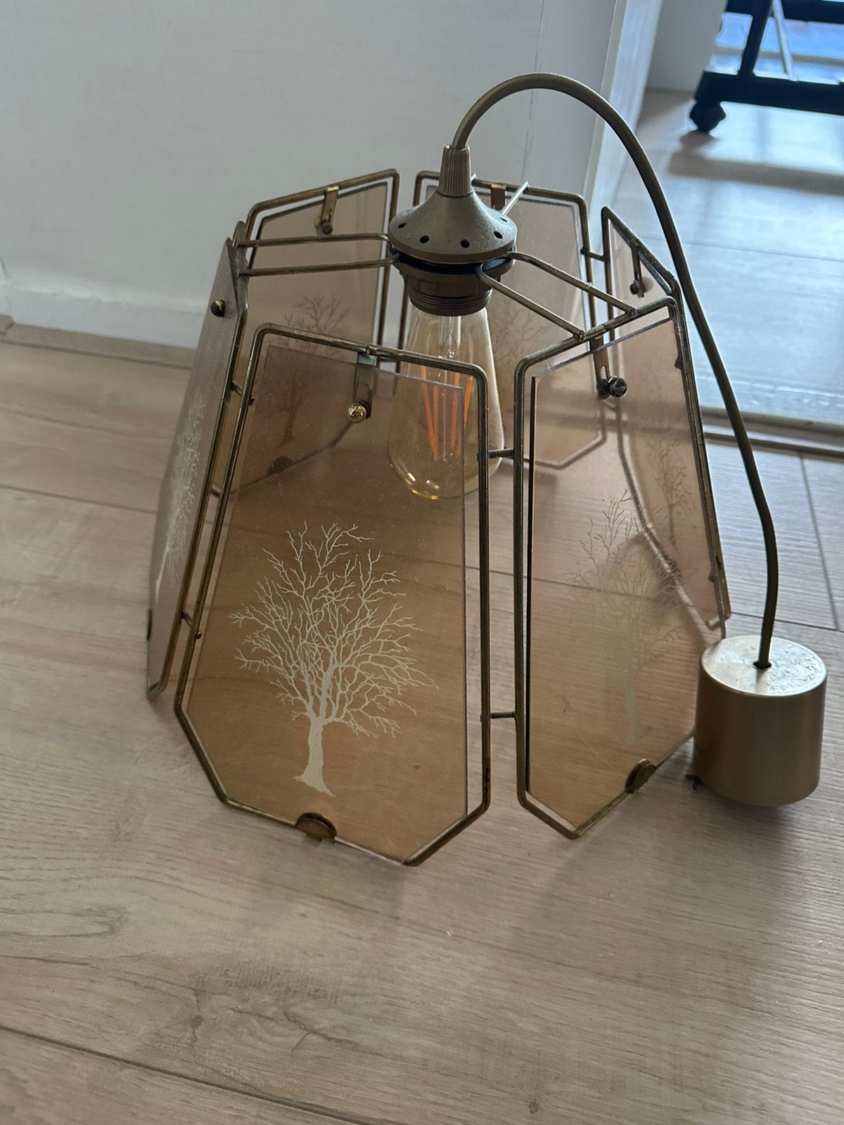 Retro lamp, rookglas, Ophalen, Gebruikt, Retro