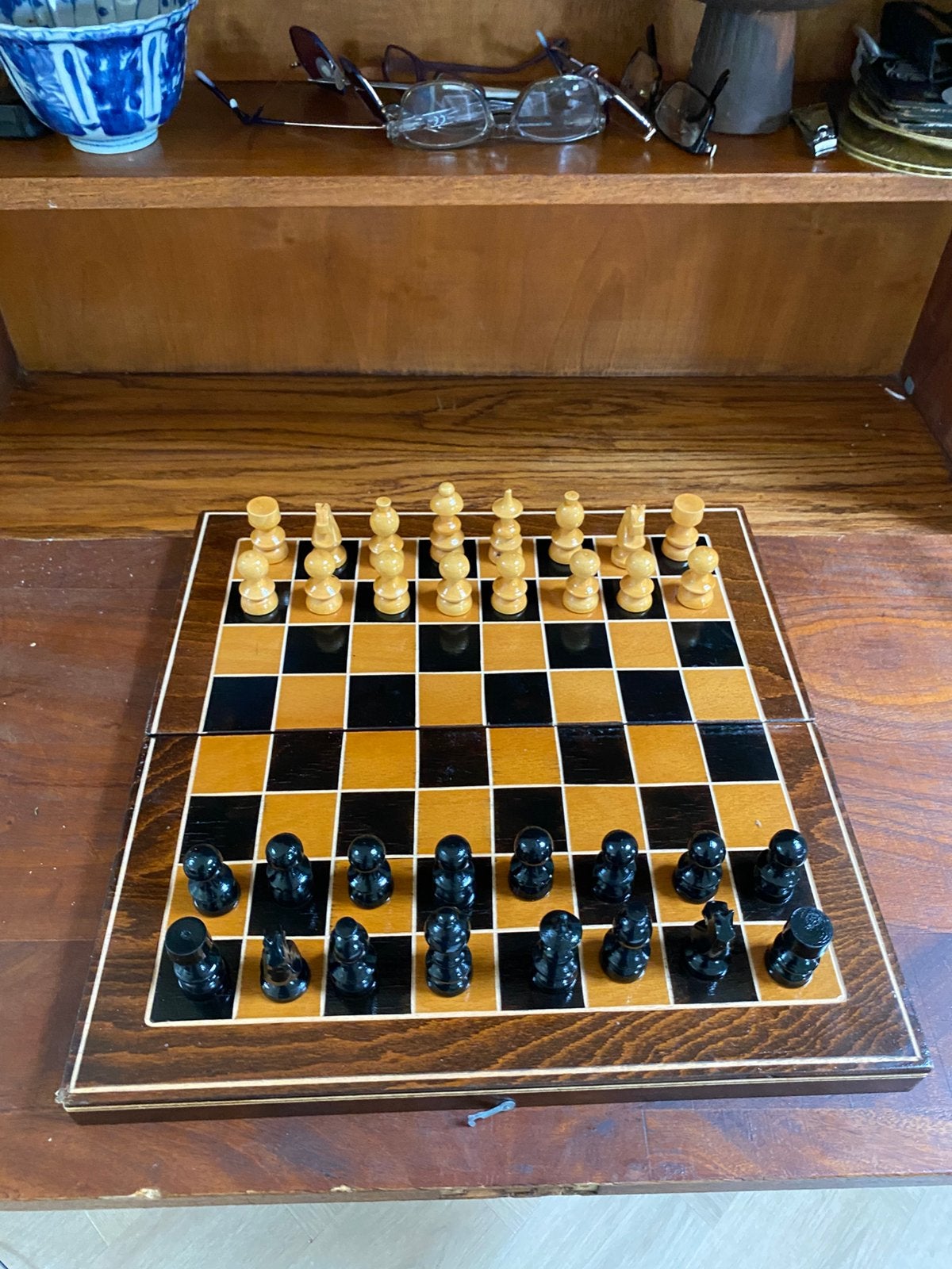 Schaakspel backgammon, Ophalen of Verzenden, Zo goed als nieuw