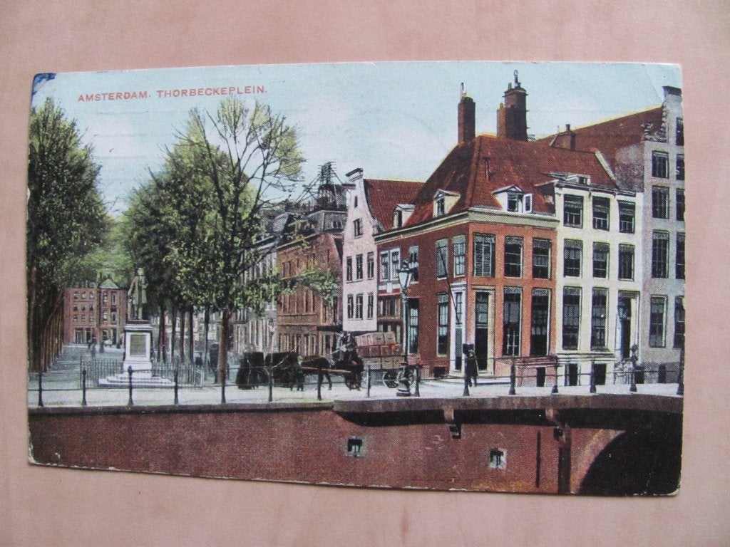 Amsterdam 1908 Thorbeckeplein, Verzamelen, Ophalen of Verzenden, Voor 1920, Gelopen, Noord-Holland