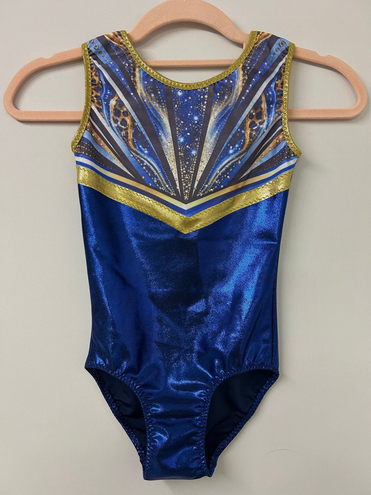Nieuw turnpakje maat 110 blauw (ev. bijpassend broekje), Blauw, Nieuw, Ophalen of Verzenden, Kleiner dan kindermaat 122