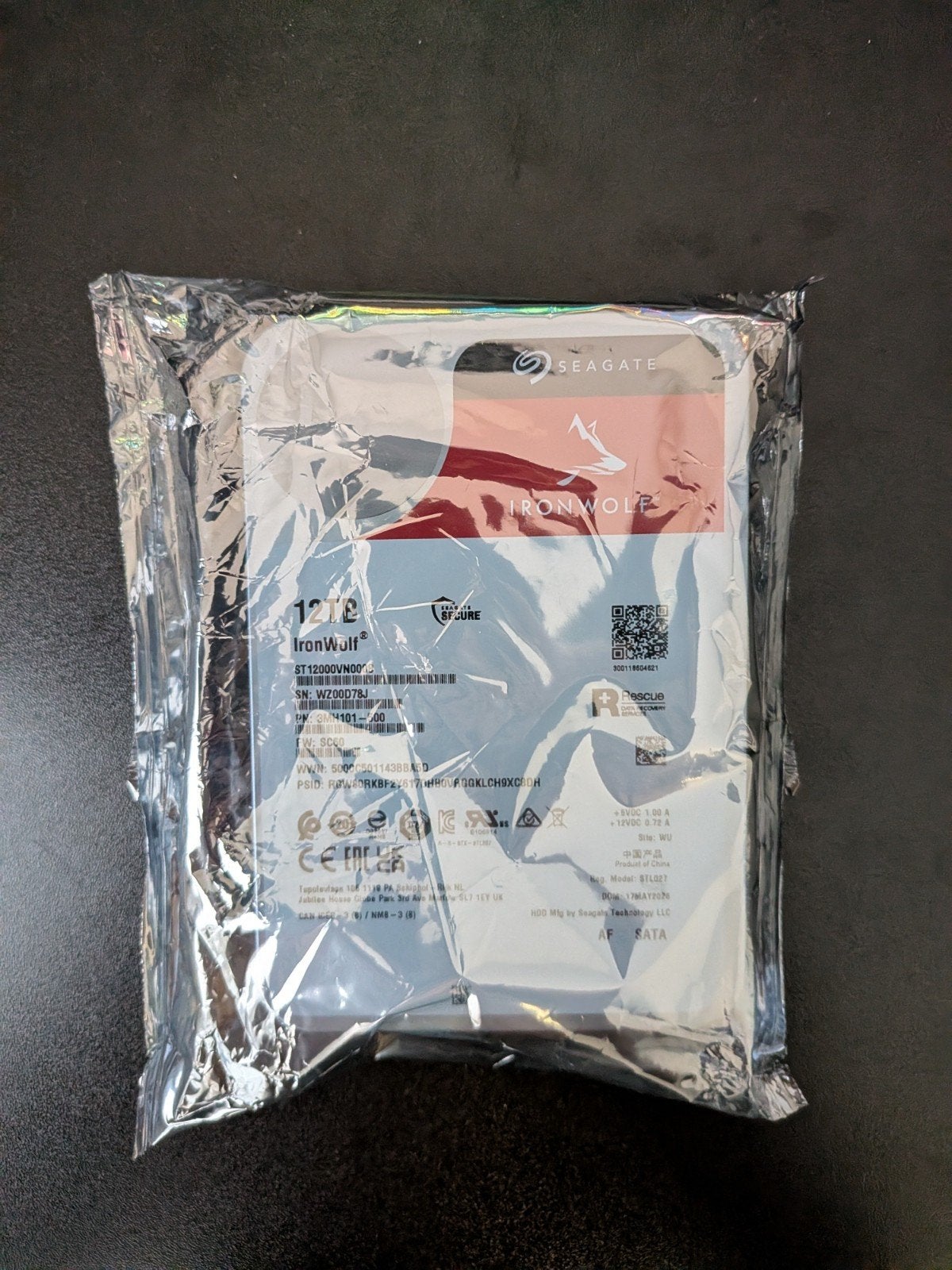 Seagate IronWolf 12TB 3.5" NAS HDD, Intern, 12TB, Server, Nieuw