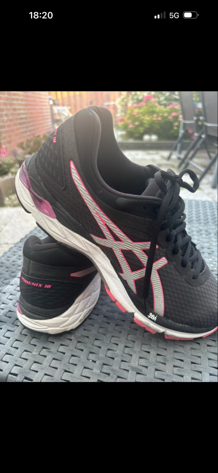 ASICS GEL-PHOENIX 10 Hardloopschoenen Dames Zwart/Roze, Ophalen of Verzenden, Gedragen, Sportschoenen, Zwart