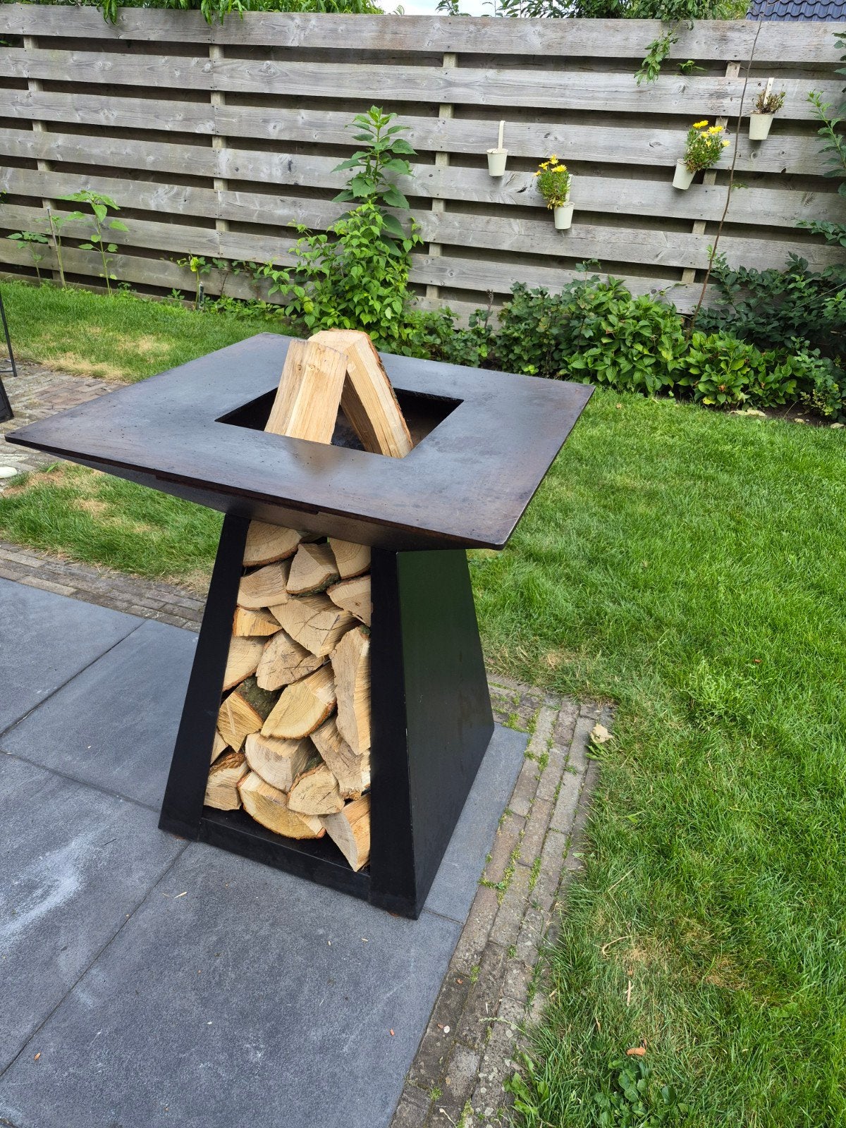 plancha cortenstaal grillring barbecue Kachel vuurschaal, Ophalen, Zo goed als nieuw