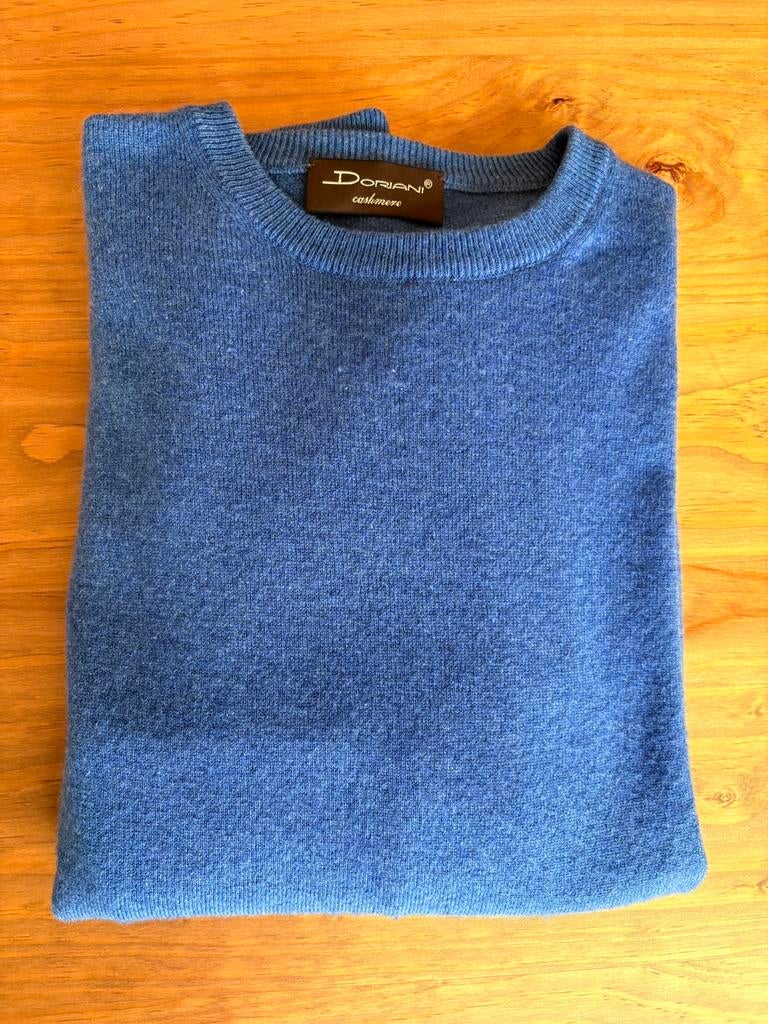 Doriani Cashmere kasjmier trui nieuwprijs 475,-, Ophalen of Verzenden, Gedragen, Maat 48/50 (M), Blauw