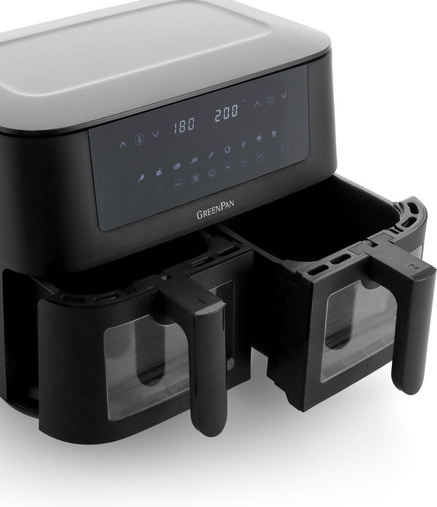 GreenPan Bistro Dual Zone Airfryer 8L–Nieuw!–PFAS-vrij–2x 4L, Witgoed en Apparatuur, Airfryers, Ophalen of Verzenden, Nieuw, Airfryer XXL