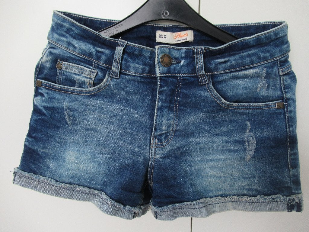 Korte broek maat 34 jeans, Kleding | Dames, Blauw, Ophalen of Verzenden, Zo goed als nieuw, W27 (confectie 34) of kleiner