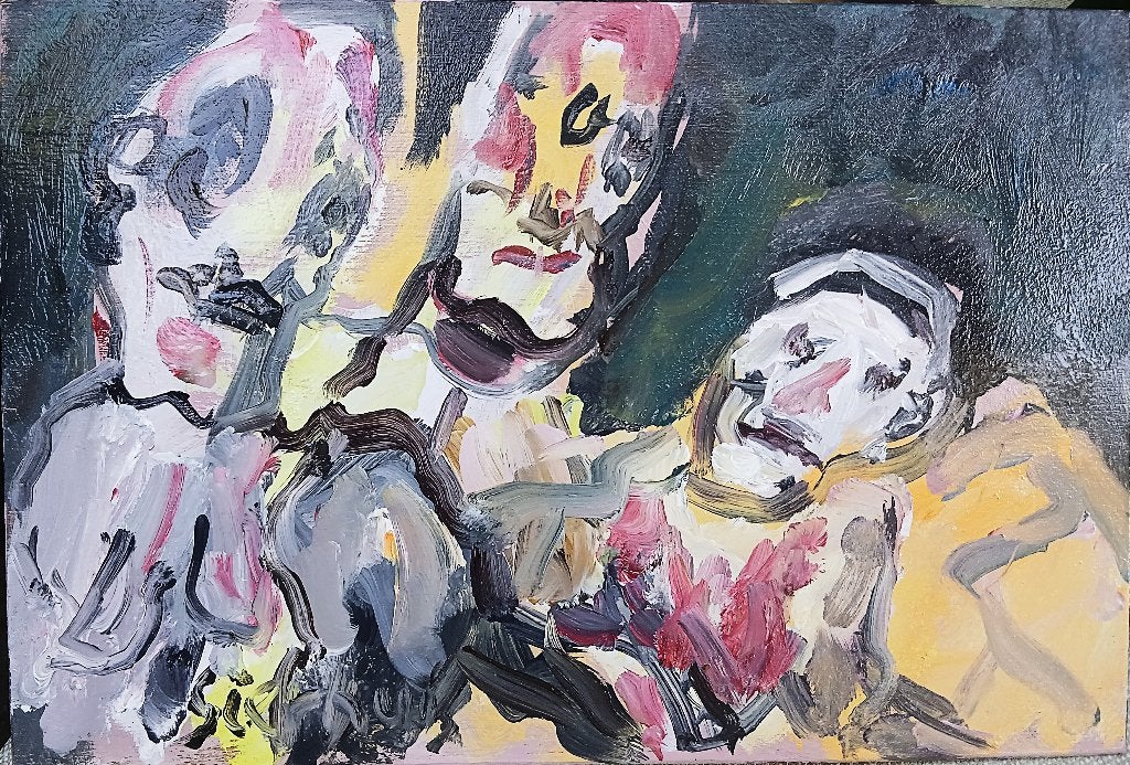 Jan Sierhuis abstract olie op paneel 22 x 33 cm, Verzenden
