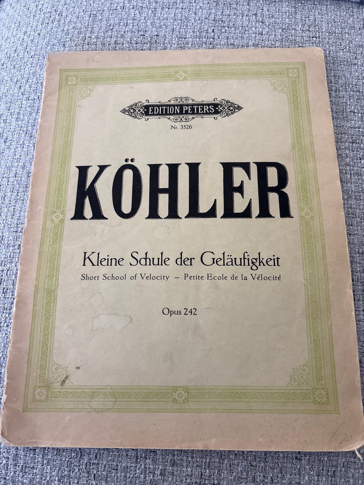 KÖHLER - Kleine Schule der Geläufigkeit - Opus 242, Muziek en Instrumenten, Gebruikt, Klassiek, Les of Cursus, Ophalen of Verzenden