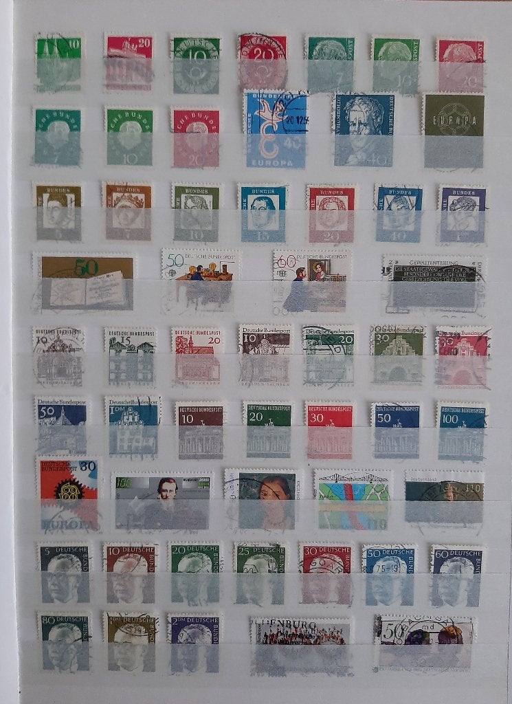 9 Kaarten Oude Klassieke Postzegels BRD Duitsland Nr 10 Gest, Postzegels en Munten, Ophalen, BRD, Gestempeld