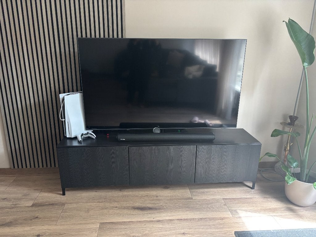 Besta tv meubel 180cm zwart bruin, Ophalen, Gebruikt, 150 tot 200 cm, Minder dan 100 cm