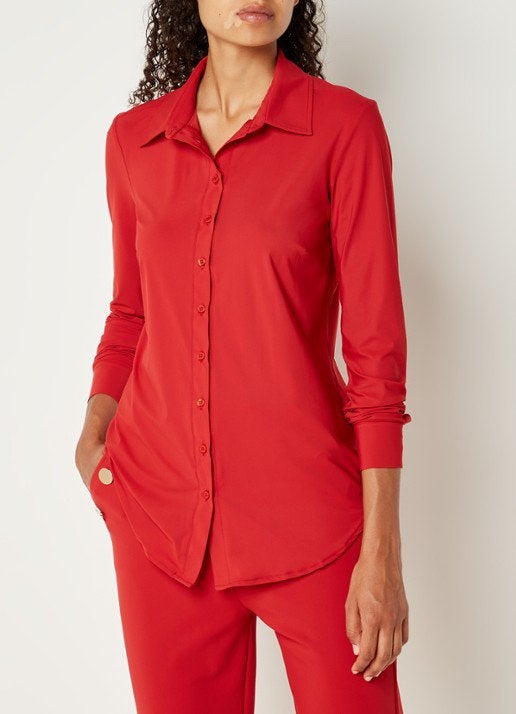 Studio anneloes poppy blouse L rood travelstof, Kleding | Dames, Maat 42/44 (L), Ophalen of Verzenden, Zo goed als nieuw, X